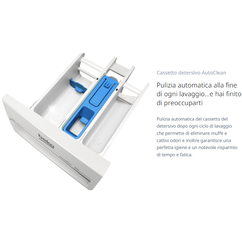 LAVATRICE 9 KG 1400 GR CL.A INVERTER VAPORE BEKO