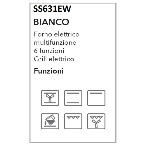 CUCINA 60x60 BIANCA ELETTR.MULTIF.+GRILL A SLORENZ SS631EW