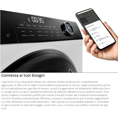 LAVATRICE 12 KG 1400 GR A-30% DIRECT MOTION VAPORE Serie 7 Plus HAIER