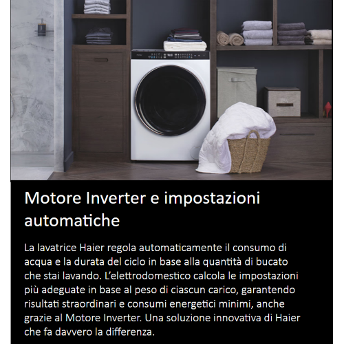 LAVATRICE 15 KG 1400 GR A INVERTER VAPORE SUPER DRUM SERIE 7 HAIER