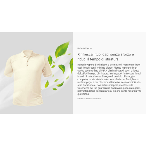 LAVATRICE 8 KG 1400 A INVERTER VAPORE WHIRLPOOL