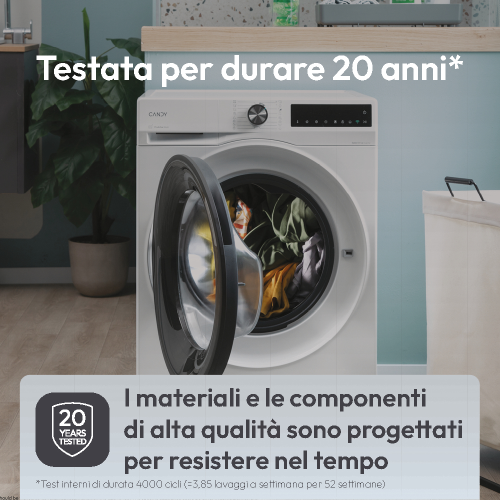 LAVATRICE 12 KG 1400 GR A-20% INVERTER VAPORE  ProWash 500 CANDY