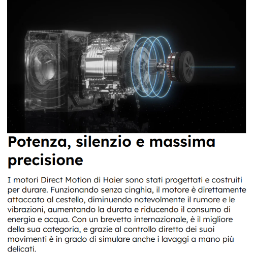 LAVATRICE 12 KG 1400 GR A-30% DIRECT MOTION VAPORE Serie 7 Plus HAIER