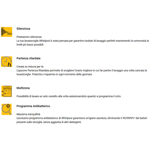 LAVASTOVIGLIE 14 COP. INOX C 8 PRG. INOX 3°CESTO TOP RIMUOV. WHIRLPOOL