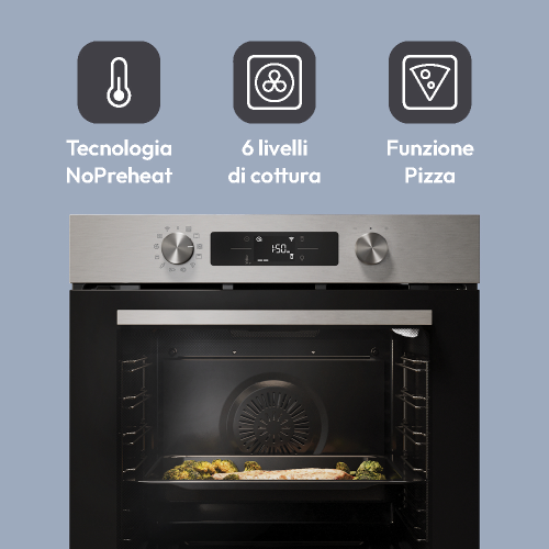 FORNO INCASSO ELETTRICO MULTIF.12 INOX 78 LT A++ DISPLAY IDROLITICO Wi-Fi+BT CANDY  