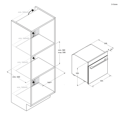 FORNO INCASSO ELETTRICO MULTIF.12 INOX 78 LT A++ DISPLAY IDROLITICO Wi-Fi+BT CANDY  