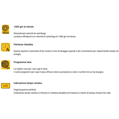 LAVATRICE 9 KG 1400 GR A-10% INVERTER VAPORE WHIRLPOOL