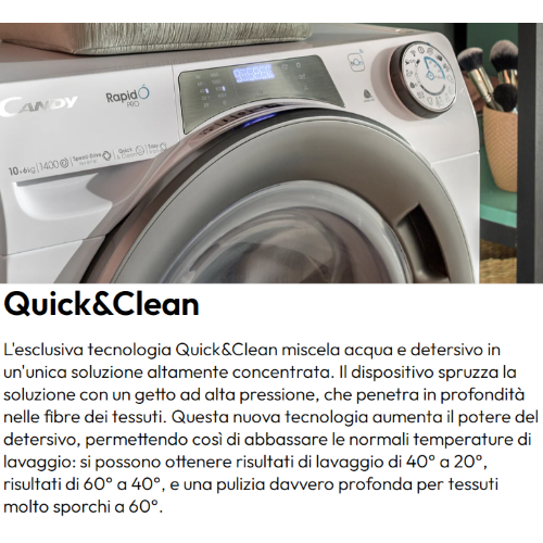 LAVATRICE 14 KG 1400 GR A INVERTER VAPORE CANDY