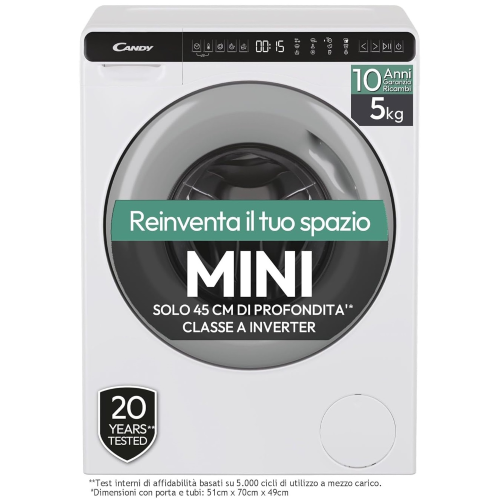 LAVATRICE 5 KG 1200 GIRI A INVERTER SUPER COMPATTA CANDY