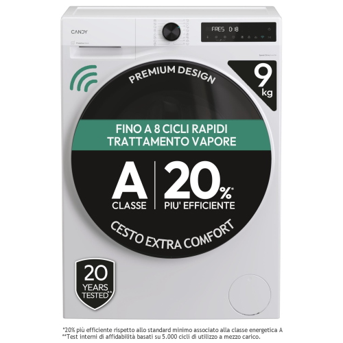 LAVATRICE 9 KG 1400 GR A-20% INV VAP ProWash550 CANDY