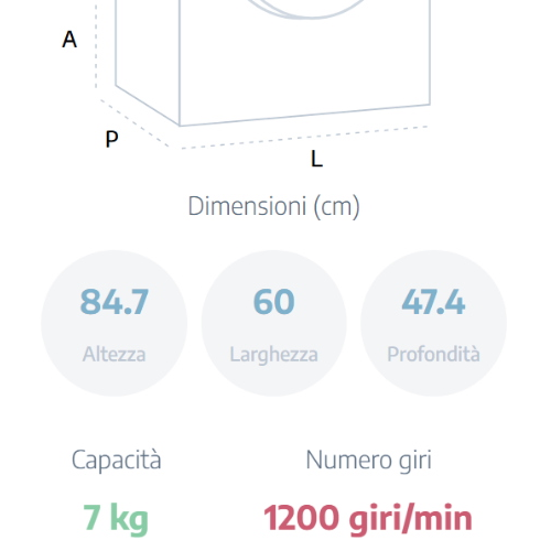 LAVATRICE 7 KG A 1200 GR INVERTER DISPLAY TOUCH VAPORE BEKO