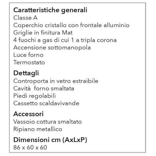 CUCINA 60x60 BIANCA GAS+GRILL A SLORENZ