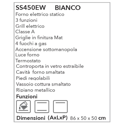 CUCINA 50x50 BIANCA ELETTR+GRILL LUCE ACC. A SLORENZ